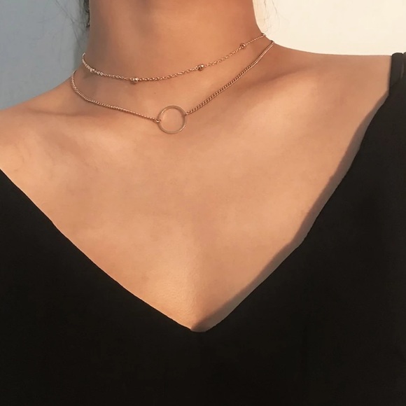 Jewelry - Circle layered boho necklace gold